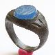 Byzantine Ring With Blue Agate Engraved Mythological Symbol Billon Ring Roman photo 3