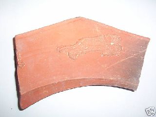 Roman Red Ware Decorated Pottery Shard C.  (4th A.  D. photo