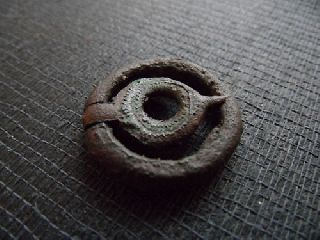 Scarce Ancient Norman Bronze Disc Brooch Uk Find photo