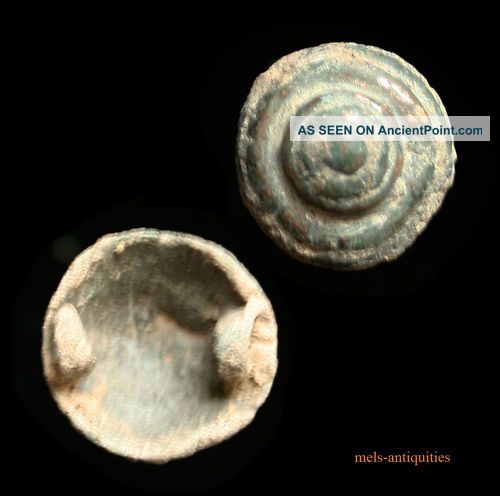 Roman Bronze Round Button Mount Applique Mels - Antiquities Roman photo
