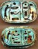 3 Pieces Scarab With Mummy Inside Egyptian,  Collectable Egyptian photo 1