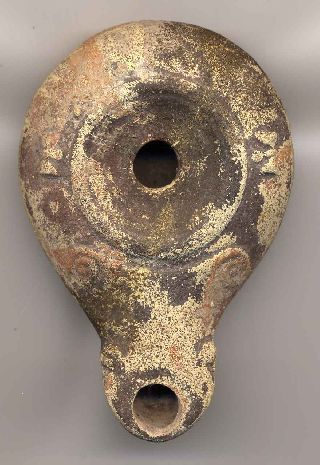 Roman Pottery Oil Lamp - Early Imperial Period photo