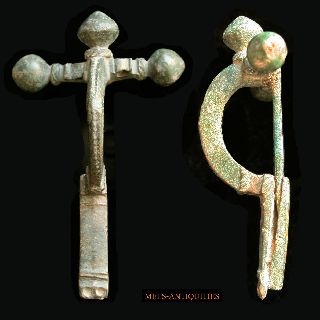 Ancient Roman Bronze Crossbow Fibula photo