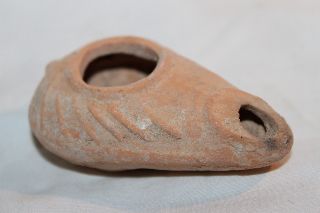 Quality Ancient Roman Holyland Pottery Oil Lamp4/5th Cent Ad Terracotta photo