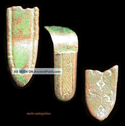 3 Ancient Roman Bronze Strapends Mels - Antiquities Roman photo