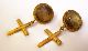 Ancient Pair Of Roman Gold Earrings W Cross Roman photo 1