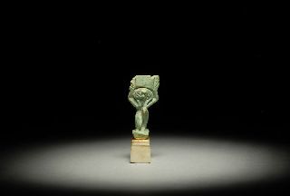 Ancient Egyptian Faience Amulet Of Primordial God Shu photo