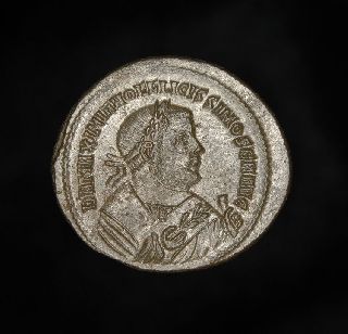 Ancient Roman Maximian Silvered Bronze Follis Coin Maximianus Herculius photo