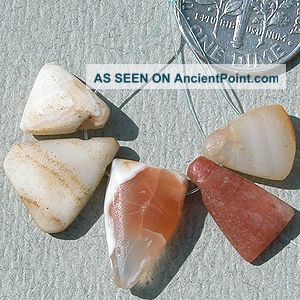 5 Triangular Ancient Agate Stone Pendant Beads Mali 32 Other photo