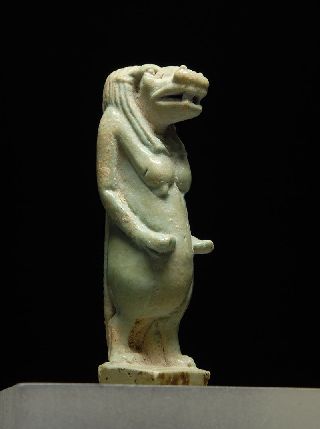 Ancient Egyptian Faience Taweret Amulet photo