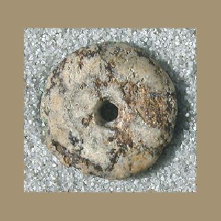 4 Ancient Discoid Shaped Stone Beads Mali photo