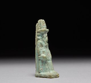 Ancient Egyptian Faience Nefertum Amulet Statue photo