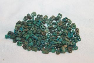Group 80 Egyptian Faience Deep Blue Beads 30th Dynasty Necklaces photo