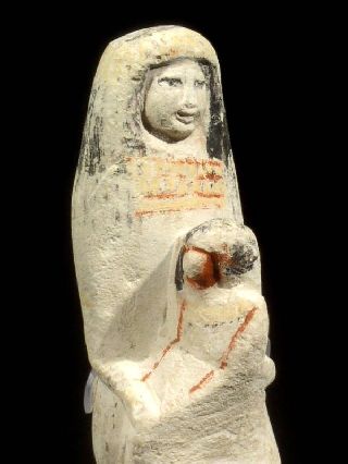 Rare Ancient Egyptian Limestone Isis & Horus 1200bc New Kingdom photo
