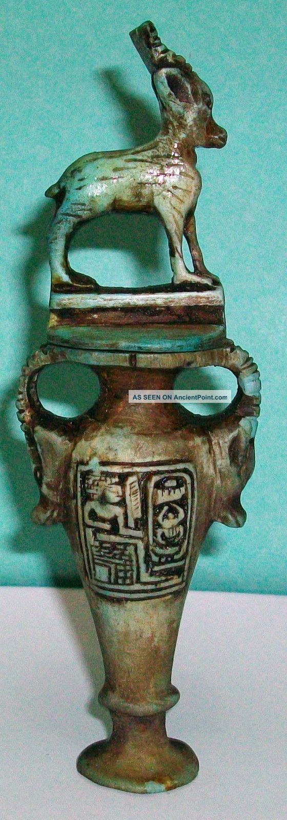 Pharaonic Egyptian 2 Pieces Jar With Cover,  Egyptian Collectables. Egyptian photo