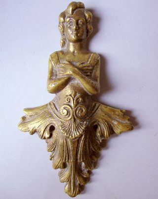 Circa 1700 Bronze Chopped Caracter Decor Arms On Chest Shells,  Scrolls Foliage photo