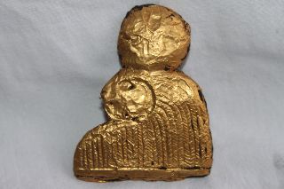 Good Rare Ancient Egyptian Gold Hawk Applique C.  500 Bc photo