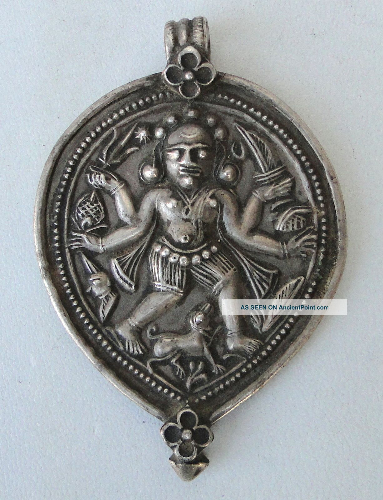 Tribal Gipsy Silver Bheru ' Shiva ' Amulet Pendant Necklace Rajasthan India Other photo