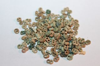 80 Egyptian Faience Beads 30th Dynasty Necklaces photo
