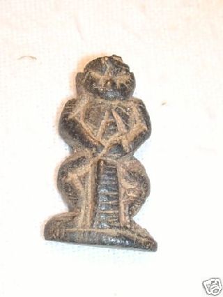 Ancient Egyptian Hardstone Amulet Bes 26th Dyn photo