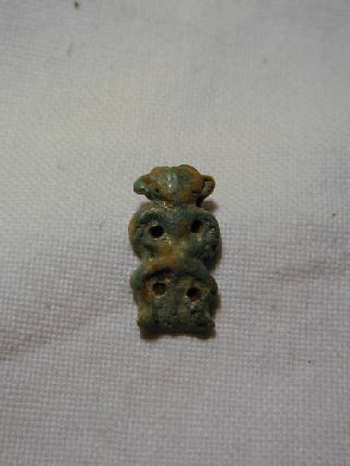 Good Ancient Egyptian Faience Amulet Bes 26th Dyn photo