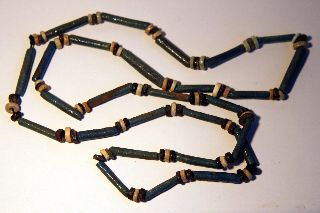Good Quality Egyptian Faience Restrung Bead Necklace 26th Dynasty photo
