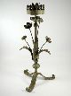Antique Spanish Colonial Painted Iron Tin Candlestick The Americas photo 1