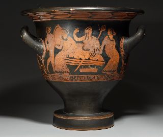 Spectacular Ancient Greek Attic Red Figure Pottery Krater photo