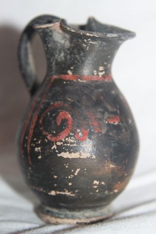 Ancient Greek Hellenistic Pottery Trefoil Lip Olpe 4th Century Bc photo
