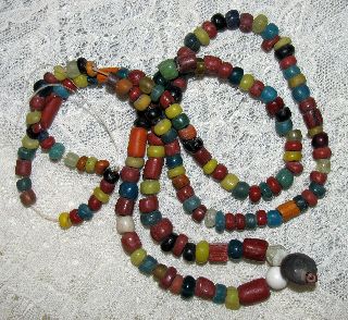Ancient Roman Beads Colorful Rare Glass Beads Strand Rare photo