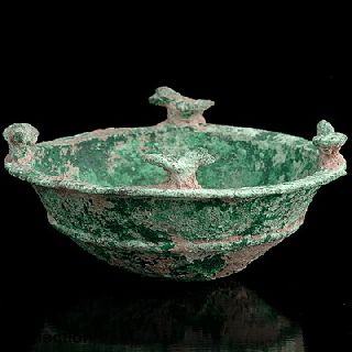 Rare Ancient Bronze Bowl Western Asiatic Bactrian Afghanistan 1st Millennium Bc photo