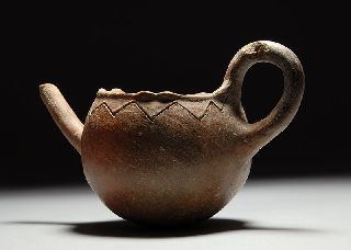 Ancient Cypriot Early Bronze Age Red Polished Ware Spouted Jug photo