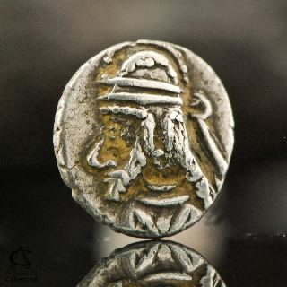 Ancient Silver Coin Rare Early Indo Parthian Kingdom Small Obol Drachma 0.  47 G photo