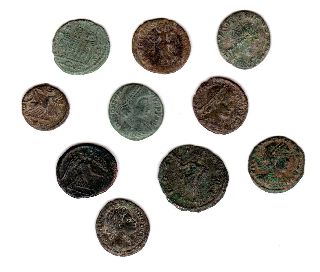 A Group Of Roman Coins Found In Norfolk. photo