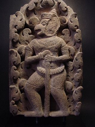 Rare Khmer Sandstone Relief Fragment Of Hanuman,  Angkor Wat ' Baphuon ' 11 - 12th C. photo