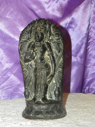 Antique Bronze Rare Fertility Goddess Mantle Wall Gothic Home Decor Collectible photo