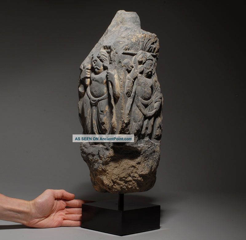 Ancient Indian Gandharan Greek Buddhist Schist Stone Sculpture Far Eastern photo