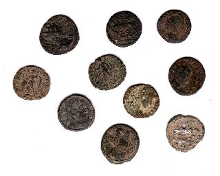 A Group Of Roman Coins Found In Norfolk. photo