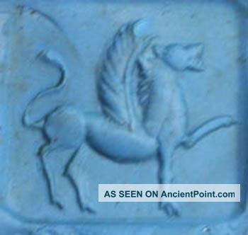 Rare Sassanian Empire Rock Crystal Pottery Seal Stamp - Winged Gryphon European photo