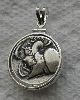 Athena,  Pegasus,  Slvr Pltd Coin Pendant,  Sterling Silver Bezel,  Rhodium Plated Cain Greek photo 1