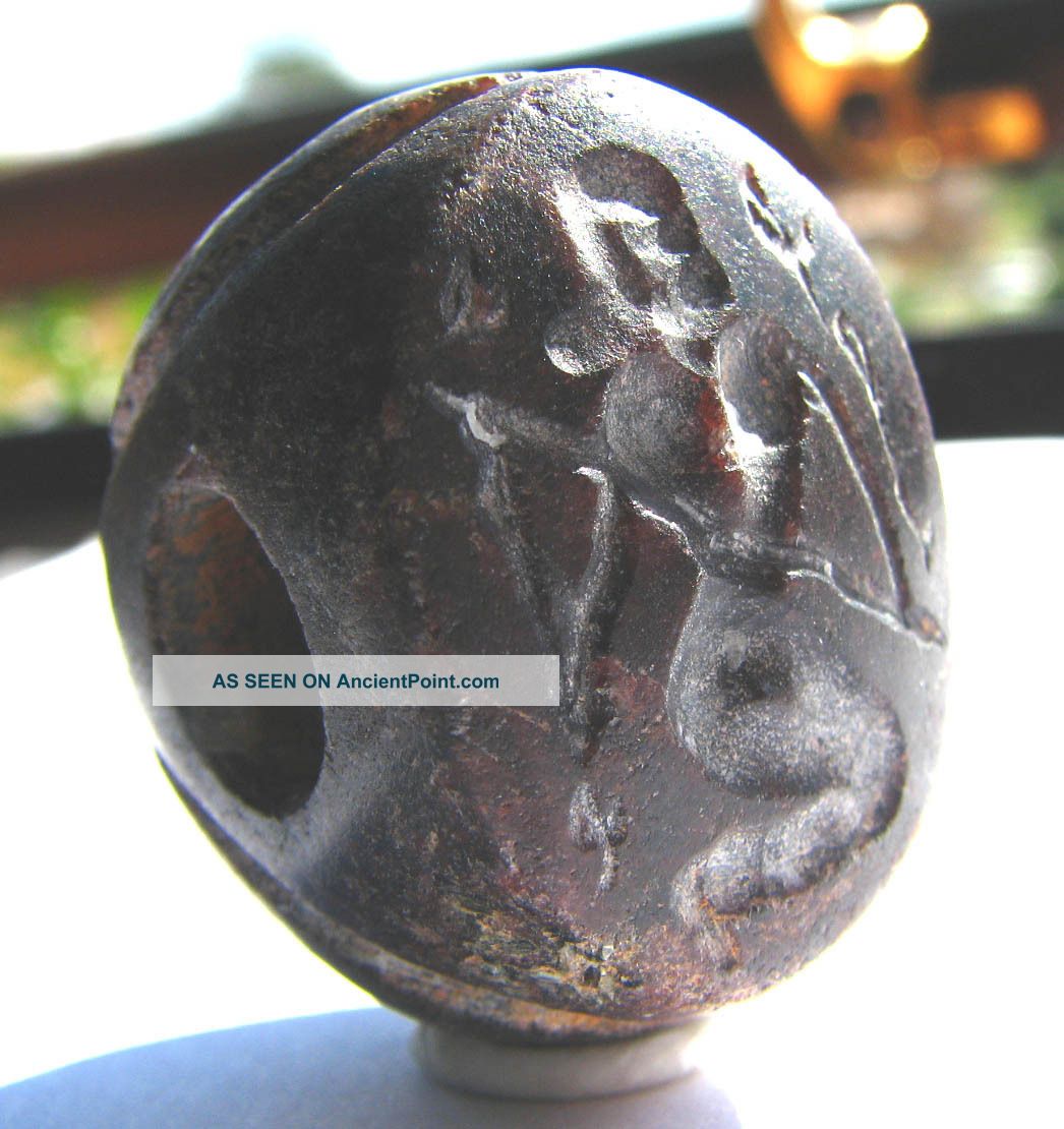 Sassanian Empire Era Garnet Stone Dome Seal Bead Circa: 5th - 6th Century Ad European photo