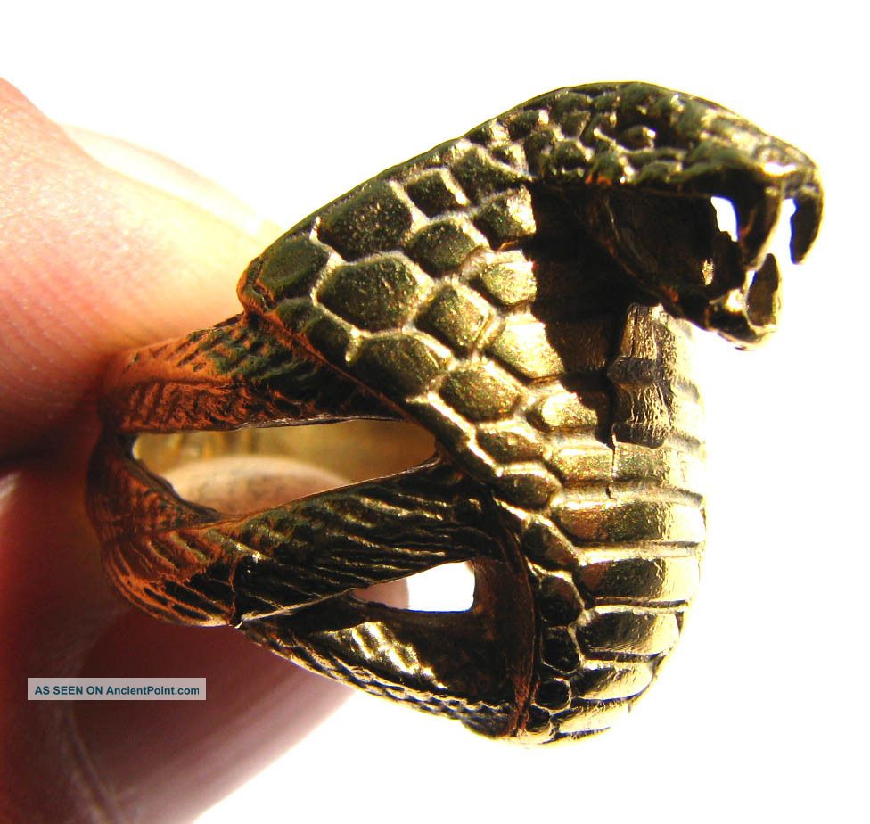 Fine Gold Gilt Georgian Cobra Banded Ring Esoteric 18th Century European photo