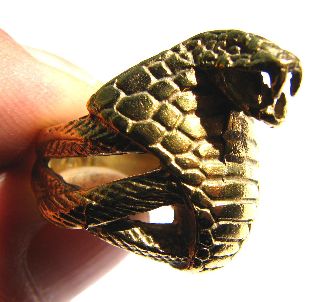 Fine Gold Gilt Georgian Cobra Banded Ring Esoteric 18th Century photo