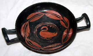 Ancient Greek Pottery Swan Kylix 4th Bc Magna Grecian photo