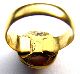 Medieval Gold Gilt Finger Ring Deep Orange Agate Setting 16th Century European photo 2