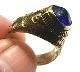 Medieval Gold Gilt Stirrup Ring Night Blue Stone Setting 16th Century V.  Fine European photo 1