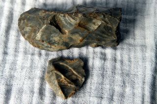 2 Palaeolithic Stone Age Tools C.  100000 Bc photo