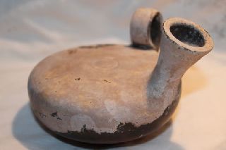 Ancient Greek Pottery Guttus Oil Lamp Filler 4th C.  Bc photo