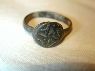 Medieval Period Finger Ring With Cross 16/17th Century photo