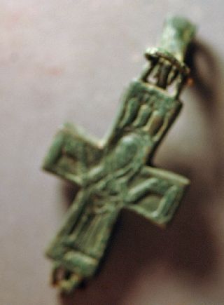 Reliquary Cross,  Byzantine Bronze Over 800 Years Old photo